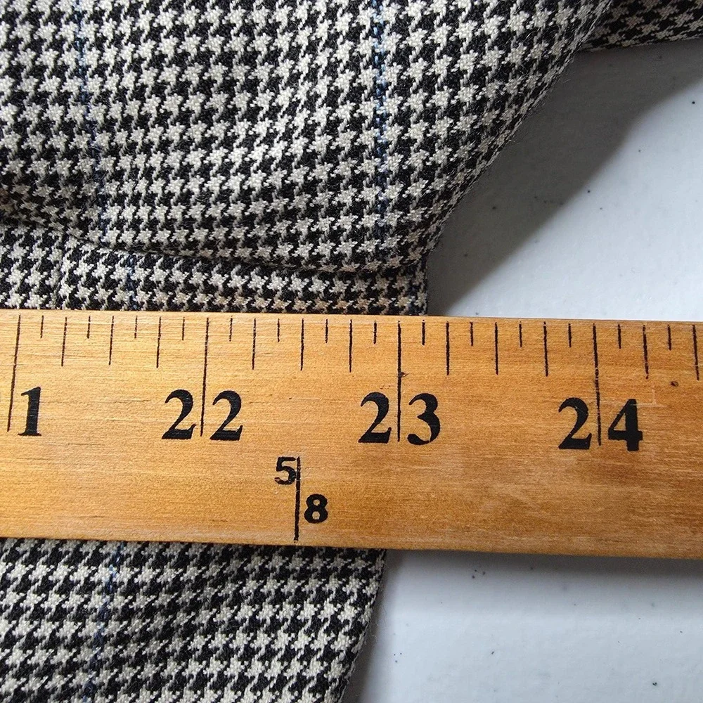 Lauren Ralph Lauren Blazer Mens 42R Gray Sports Coat 2 Buttons Wool‎ Houndstooth
